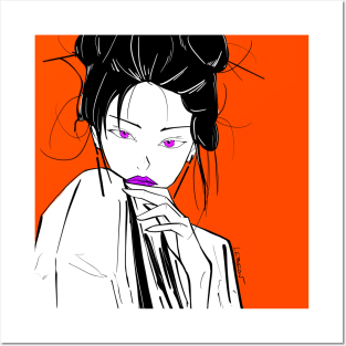 asian girl geisha anime style ecopop art Posters and Art